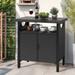 Moasis Outdoor Storage Cabinet Bar Cart with Doors and Shelves