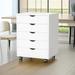 5 Drawer Wood File Cabinet with Wheels and Metal Slides