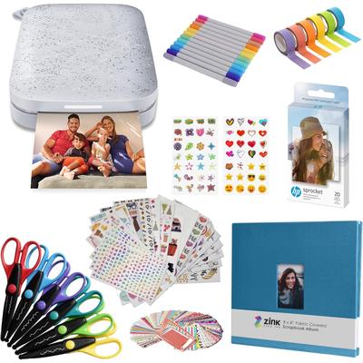 HP Sprocket Portable 2x3" Instant Photo Printer & Scrapbook Starter Bundle