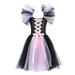 ZRBYWB Toddler Kids Baby Girl Dress Magnificent Witch Black Gown Fancy Dress Up Party Tulle Dresses