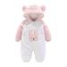 Youmylove Cute Bodysuit For Baby Toddler Boys Girls Long Sleeve Cute Cartoon Animals Patchwork Bear Ears Hooded Romper Jumpsuit Outfit Coat Children Clothes