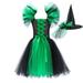 ZRBYWB Toddler Kids Baby Girl Dress Magnificent Witch Black Gown With Hat Fancy Tutu Dress Up Party Tulle Dresses