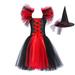 ZRBYWB Toddler Kids Baby Girl Dress Magnificent Witch Black Gown With Hat Fancy Tutu Dress Up Party Tulle Dresses