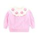 ZMHEGW Coats for Toddlers Boys Girls Winter Long Sleeve Flower Embroidery Ruffles Knit Sweater Warm Sweater Clothes Children Jackets