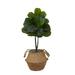 3 ft. Artificial Fiddle Leaf Fig Tree with Handmade Cotton & Jute Woven Basket DIY Kit Green & Natural