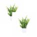 2PCS Artificial Plant Artificial Flower Kitchen Decoration Faux Plants Potted Artificial Plants In Pot Green Bonsai With White Round Pot For Office Home Kitchen Table Indoor Decor