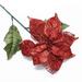 AI-FL4200RED-Q02 Glitter Red Poinsettia Artificial Flower - Set of 2
