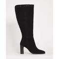 Studded Heeled Knee Boots Ex Wide S