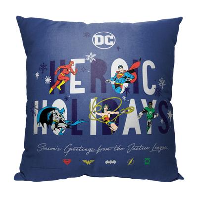 Wb Dc Justice League Heroic Holidays Printed Throw Pillow by The Northwest in O