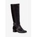Wide Width Women's Max Wide Calf Boot by Ros Hommerson in Black Leather Suede (Size 7 W)