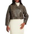 Plus Size Women's Patina Moto Jacket by ELOQUII in Brown (Size 14/16)