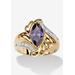 Women's 2.05 Tcw Marquise-Cut Simulated Purple Amethyst Cocktail Ring Gold-Plated by PalmBeach Jewelry in Purple (Size 8)