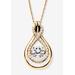 Women's 1.25 Tcw "Cz In Motion" Drop Necklace 14K Gold-Plated Sterling Silver by PalmBeach Jewelry in Gold
