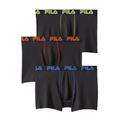 Men's Big & Tall Fila® 3-Pack Brushed Jersey No-Fly Boxer Brief by FILA in Black Trim Multi (Size 3XL)