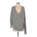 Free People Pullover Sweater: Gray Marled Tops - Women's Size Small