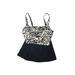 Lands' End Swimsuit Top Black Leopard Print Swimwear - Women's Size 8