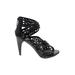B Makowsky Heels: Black Solid Shoes - Women's Size 8 1/2 - Open Toe