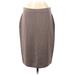 J.Jill Casual Pencil Skirt Knee Length: Brown Bottoms - Women's Size Medium Petite