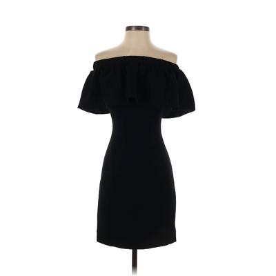 Bebe Casual Dress - Mini Off The Shoulder Short sleeves: Black Solid Dresses - Women's Size 2
