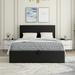 Latitude Run® Denicolais Low Profile Storage Wingback Bed Upholstered in Black | 41 H x 59 W x 80 D in | Wayfair F2DB3CE0052347CDB8B864E33A5EB123