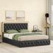 Darby Home Co Aapeli Vegan Leather Metal Platform Bed Upholstered/Metal/Faux leather in Black | 54.3 H x 63.4 W x 83.5 D in | Wayfair