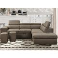 Brown Sectional - Latitude Run® Talei 104" Sectional Sleeper Sofa w/ Pull Out Bed & Storage Chaise Ottoman, L Shaped Sectional Couch Microfiber/Microsuede | Wayfair