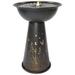 Gracie Oaks Butterfly Bliss Galvanized Iron Bird Bath Fountain w/ LED Lights in Gray | 26.25 H x 18 W x 18 D in | Wayfair