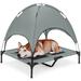 Tucker Murphy Pet™ 48In Elevated Cooling Dog Bed, Outdoor Raised Mesh Pet Cot W/Removable Canopy, Carrying Bag - Red, in Gray | Wayfair