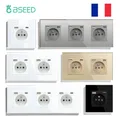 BSEED-Prises de courant françaises 16A USB Type-C Charge de téléphone Triple prises murales