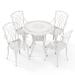 Costway 5 Piece Patio Bistro Table Chair Set with Umbrella Hole and Aluminum Frame-White