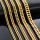 4.8mm/5.8mm/6.6mm/7.5mm/9.2mm Gold Color Stainless Steel Cuban Link Chains Classic Men Boy Curb