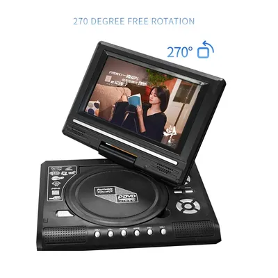 Mini DVD Player 7.8 inch Desktop Digital Smart TV CD EVD Disc Players Remote Control Portable Travel