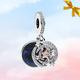 Two-tone Shooting Star Double Dangle Charm * New Genuine S925 Sterling Silver Charm for Pandora Bracelet * Necklace Pendant * Gift for Her
