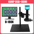 48MP 4K 2K 1080P HDMI USB Electronic Digital Video Microscope Camera 10-180X Zoom C Mount Lens 56