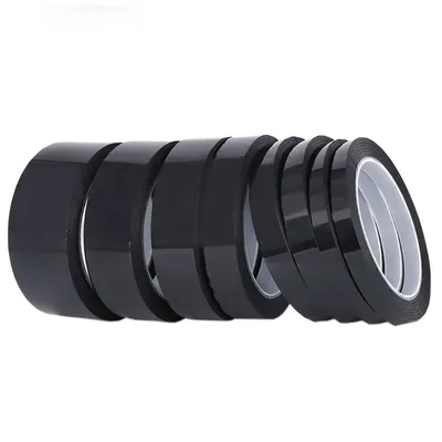 5/8/10/12/15/18/20/25mm x 50M Black High Temperature Resistant Kapton Tape Polyimide For Electric
