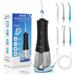 Cordless Water Dental Flosser 4 Mode Oral Irrigator Portable Rechargeable Teeth Cleaner Ipx7 Waterproof 6 Replacement Jet Tips 300ml Water Pick for Teeth Cleaning Braces Home Travel