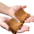 Rindsleder Gewichtheben Trainings handschuhe Fitness Booster mit Vier-Finger-Handflächen schutz