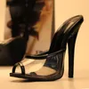 5 “Stiletto High Heel Peeptoe Maultiere Slip Auf Vintage Fetisch Schuhe Große Size5-15