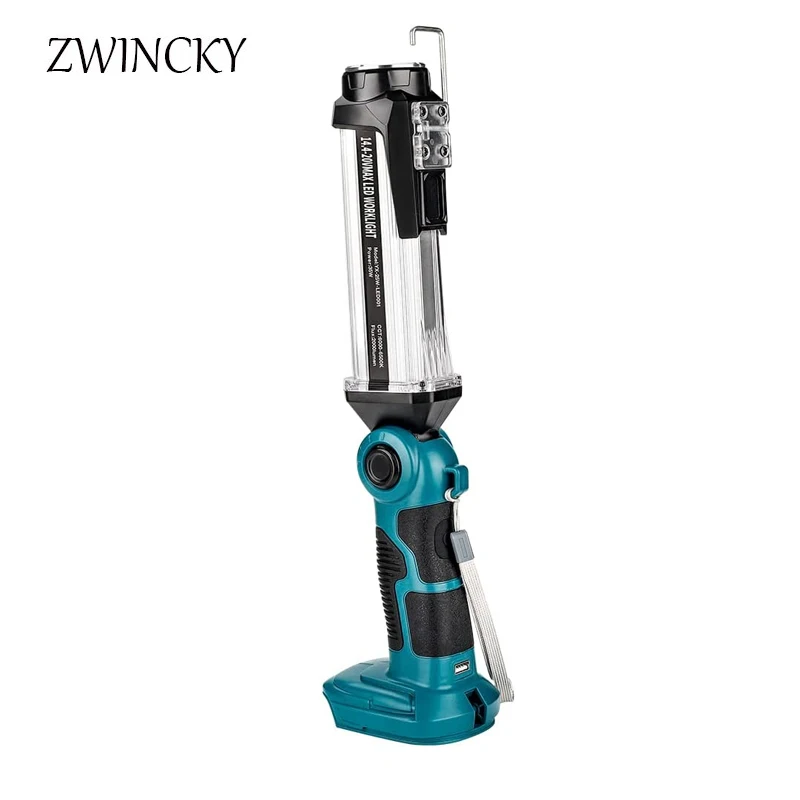 LED-Arbeitsleuchte für Makita, 18 V Li-Ionen-Akku, Outdoor-Taschenlampe, tragbare Camping-Laternen mit Haken für die Autoreparatur im Notfall