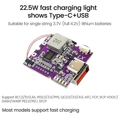 22,5 W Voll protokoll Bidirektion ales Schnell lademodul Power Bank Schnell ladegerät Platine Image