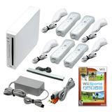 Restored Wii Console White - Four Voomwa Remotes - Wii Sports (Refurbished)