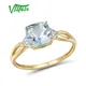 VISTOSO 14K 585 Gelb Gold Ring Für Frauen Diamant Sky Blue Topaz Ringe Gold 585 Echt Original