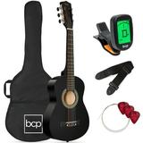 Best Choice Products 30in Kids Acoustic Guitar Beginner Starter Kit with Tuner Strap Case Strings - Black