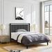 Full Size Upholstered platform bed frame with headboard and sturdy wooden slats, high load-bearing capacity, non-slip