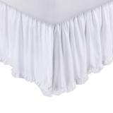 Mora King Bed Skirt, Polyester Platform, Split Corners, Ruffle Edge, White