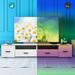 LED TV Stand High Gloss Waterproof Entertainment Center, TV Console with 4 Large Storage Drawers TV Cabinet for Living Room