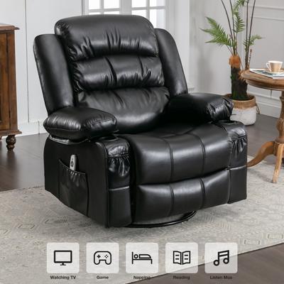 Massage Swivel Rocker Recliner Chair with Vibration Massage & Heating