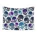 XMXY Dog Throw Blankets Soft Cozy Blue Skull Purple Bone Pet Blankets for Couches Machine Washable for Indoor Cats Dogs Medium Size