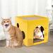 TOOYFUL Cat Scratching Cardboard House Cardboard Cat Scratcher Furniture Protector Interactive Anti Slip Bottom Corrugated Box Lounge 35x35x35cm