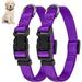 Adjustable Dog Collar Black Nylon Dog Collar Martingale Collar for Dogs with Quick Release Buckle Classic Pet Collar for Small Medium Large Dogs (Medium 2 Pack Purple)